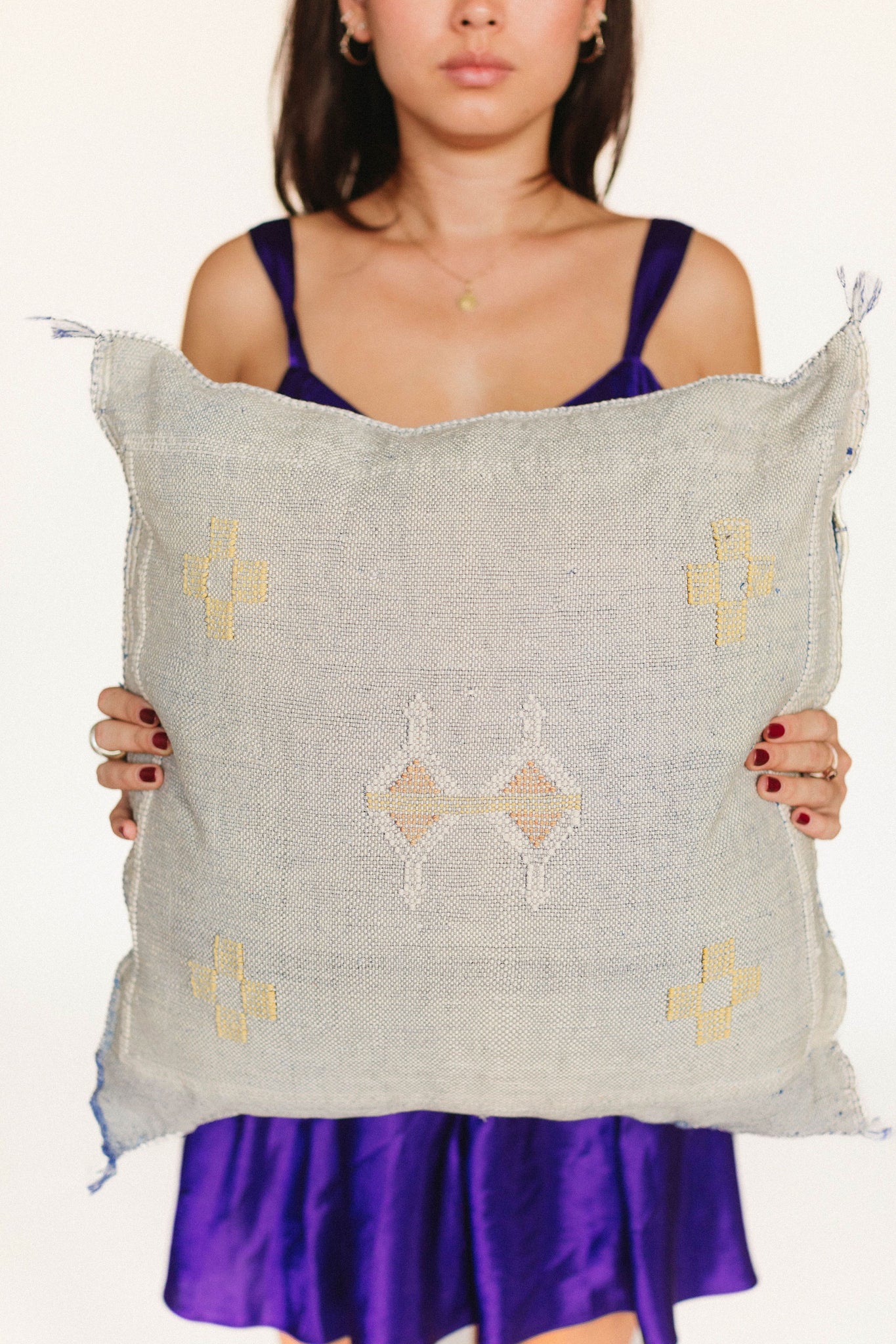 Pillow cover made out of Moroccan cactus silk and comes in many colors