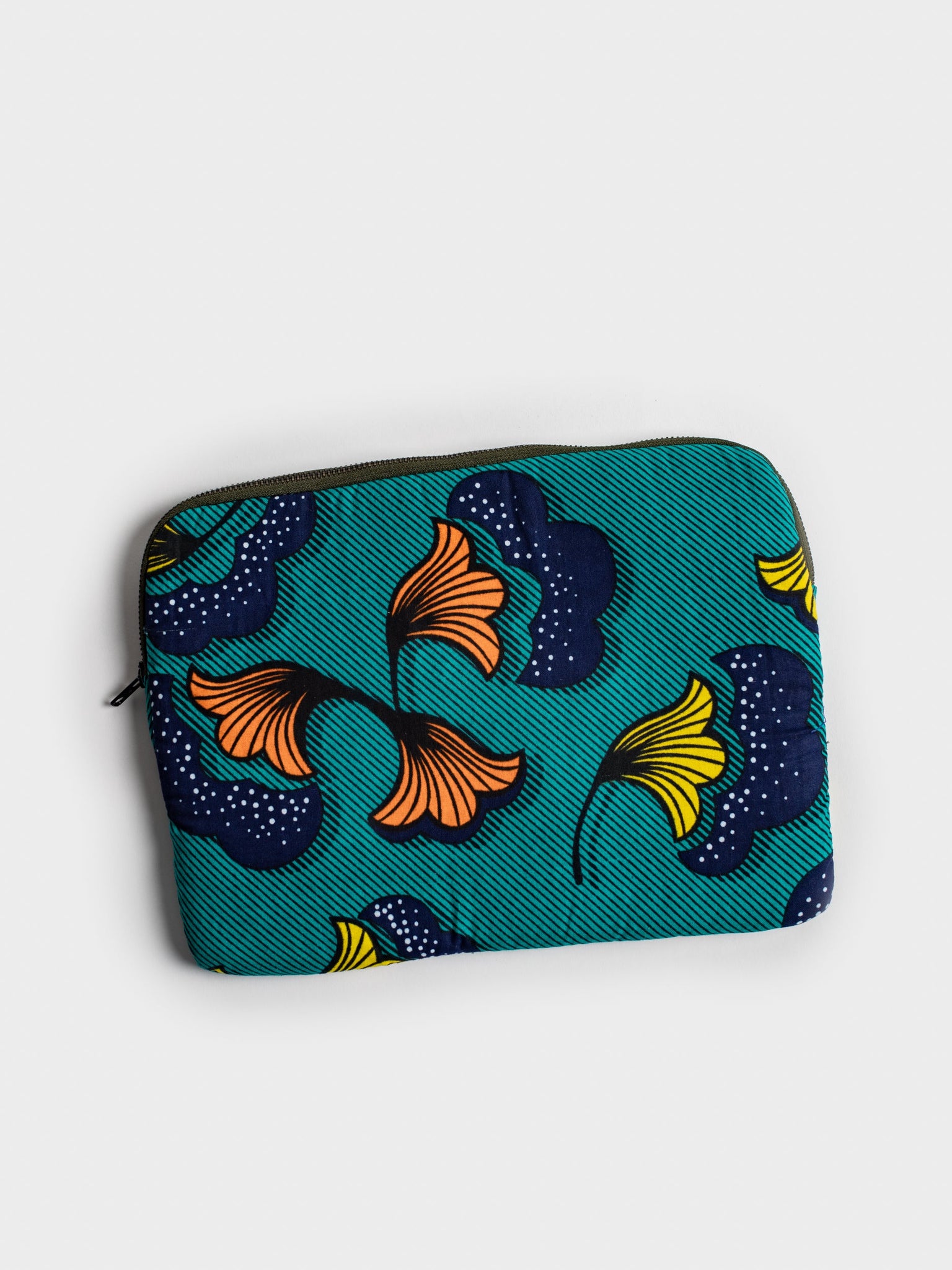 case for 12" computer with floral design from West Africa