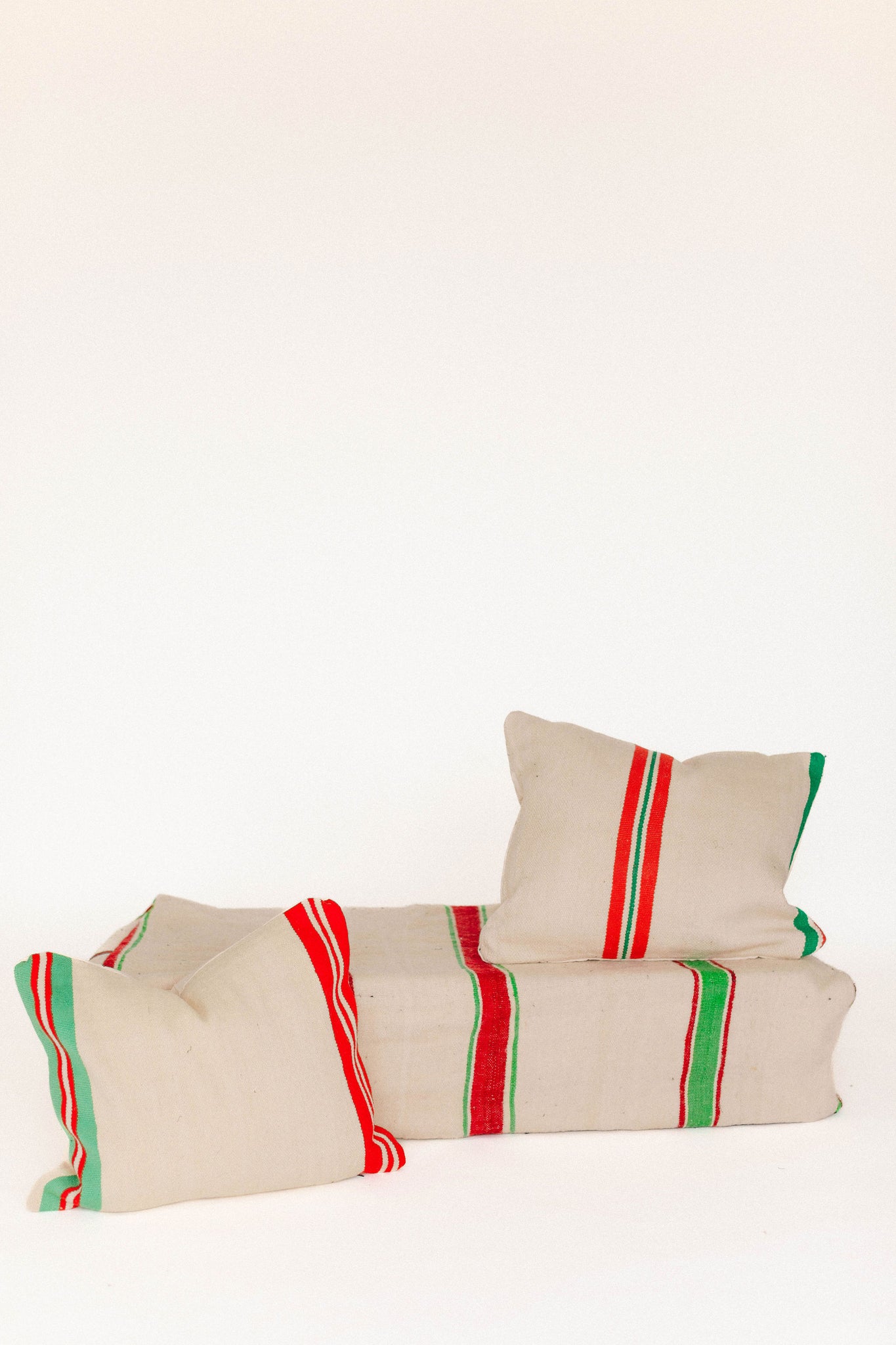 Moroccan Double Striped Pouf/Ottoman Cover